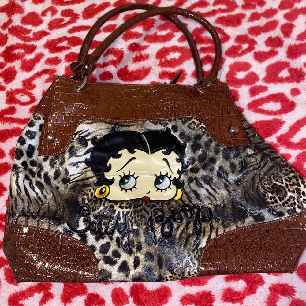 Vintage Betty Boop leopard print shoulder bag